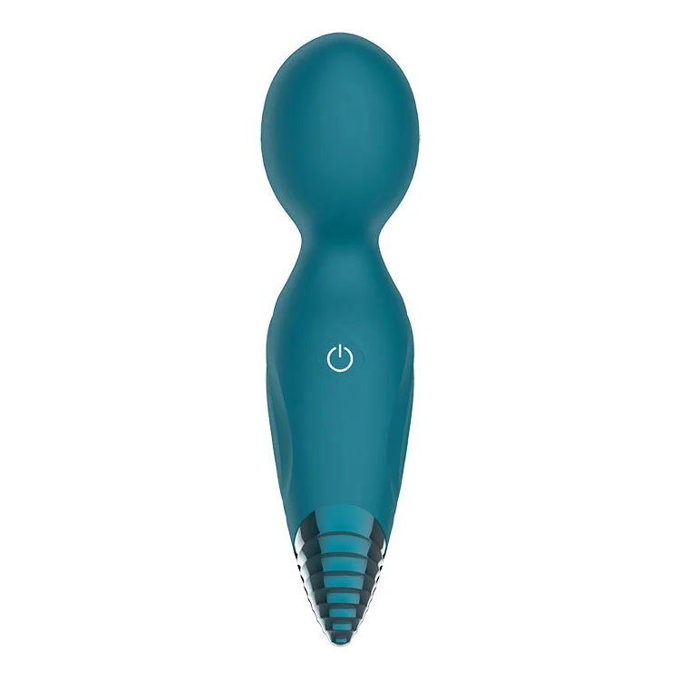 Adam & Eve Dew Drop Wand Massager, a petite silicone rechargeable wand with angled tip